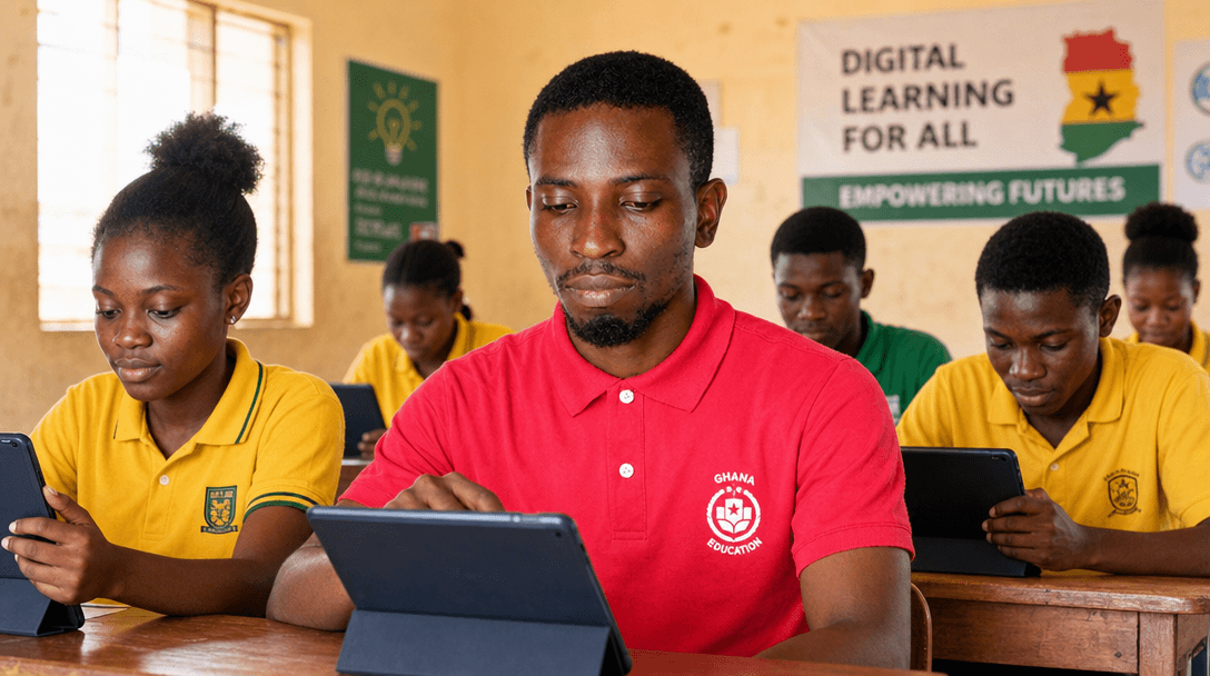 Students using tablets in a classroom